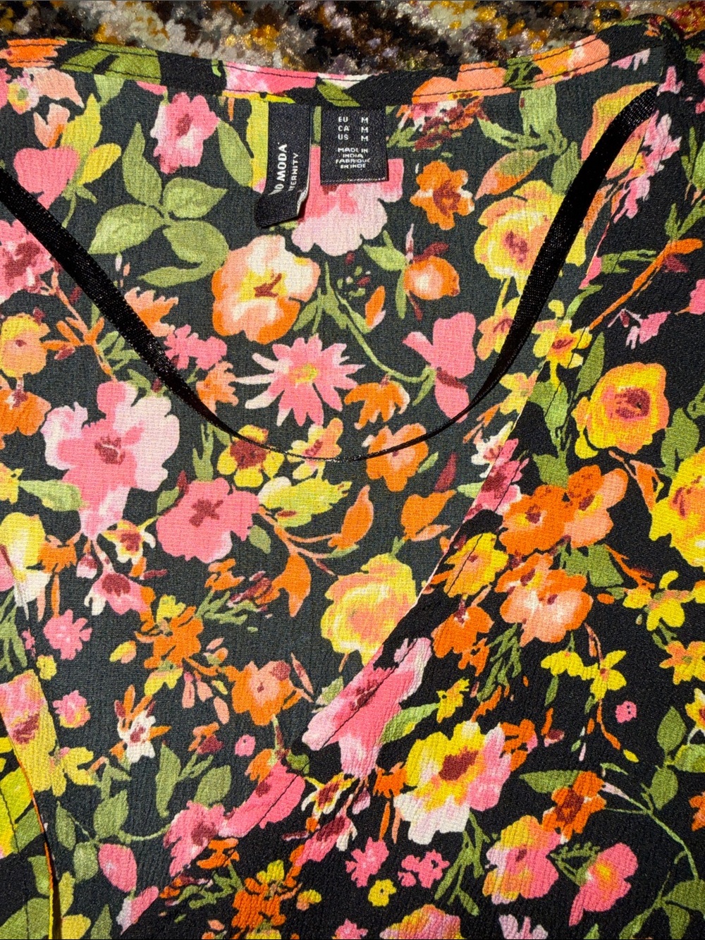 Maternity Maxi Wrap Dress Black Floral Print